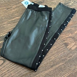 Mayoral NWT, girls size 14, black faux leather leggings.